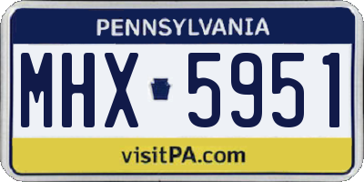 PA license plate MHX5951