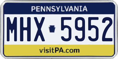PA license plate MHX5952