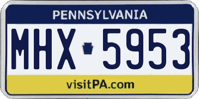 PA license plate MHX5953