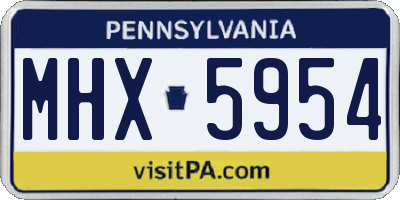 PA license plate MHX5954