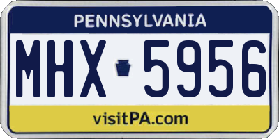 PA license plate MHX5956