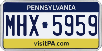 PA license plate MHX5959