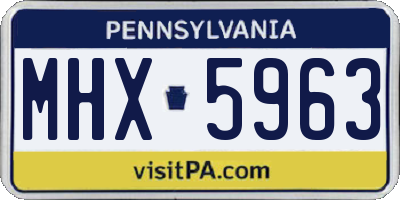 PA license plate MHX5963