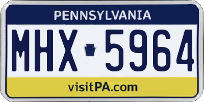 PA license plate MHX5964
