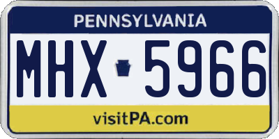 PA license plate MHX5966