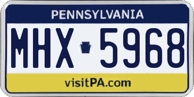 PA license plate MHX5968