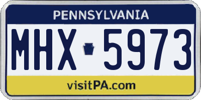 PA license plate MHX5973