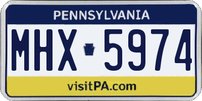PA license plate MHX5974