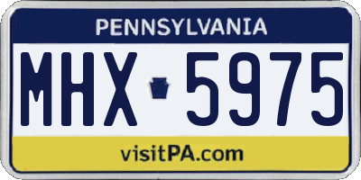 PA license plate MHX5975