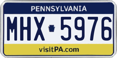 PA license plate MHX5976