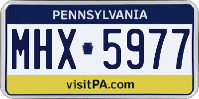 PA license plate MHX5977