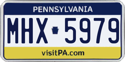 PA license plate MHX5979