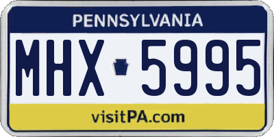 PA license plate MHX5995