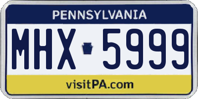 PA license plate MHX5999
