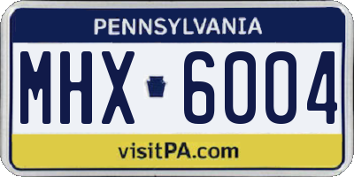 PA license plate MHX6004