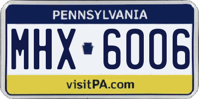 PA license plate MHX6006
