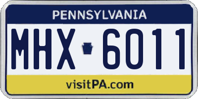 PA license plate MHX6011