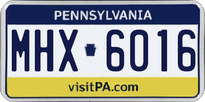 PA license plate MHX6016