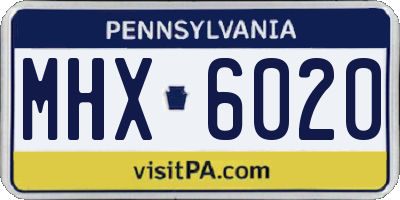 PA license plate MHX6020