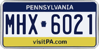 PA license plate MHX6021