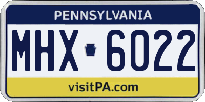 PA license plate MHX6022