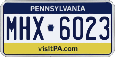 PA license plate MHX6023