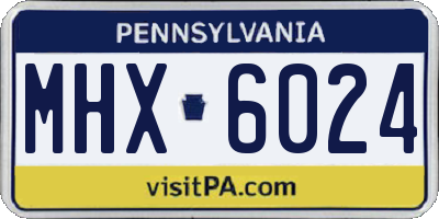 PA license plate MHX6024