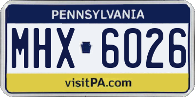 PA license plate MHX6026