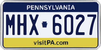 PA license plate MHX6027