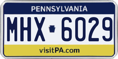 PA license plate MHX6029