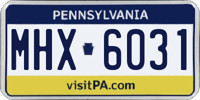PA license plate MHX6031