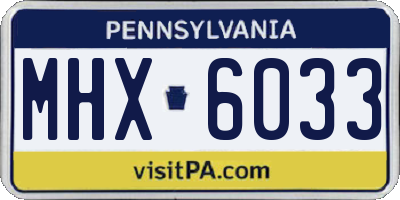 PA license plate MHX6033