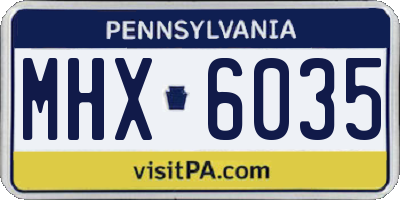 PA license plate MHX6035