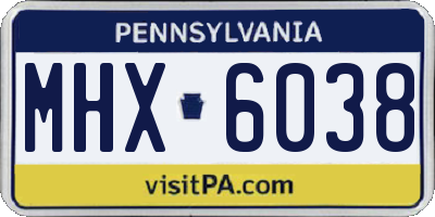 PA license plate MHX6038