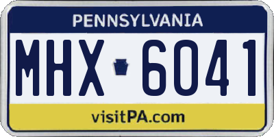 PA license plate MHX6041