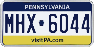 PA license plate MHX6044