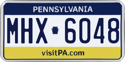 PA license plate MHX6048