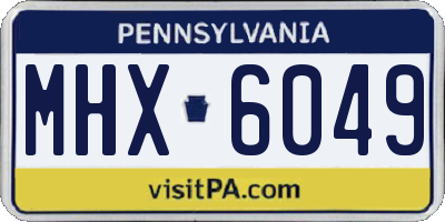 PA license plate MHX6049