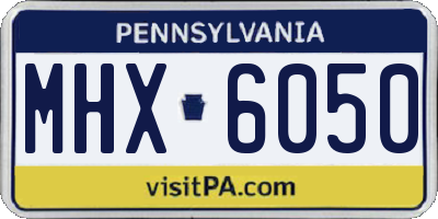 PA license plate MHX6050