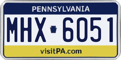 PA license plate MHX6051