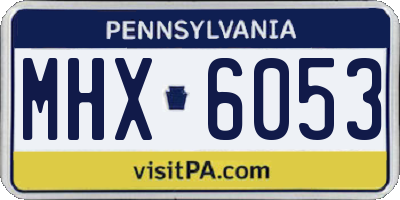 PA license plate MHX6053