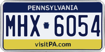 PA license plate MHX6054
