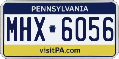 PA license plate MHX6056
