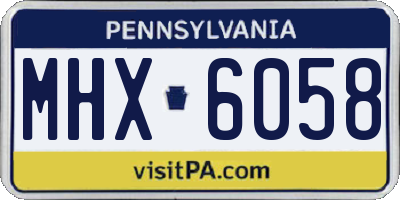 PA license plate MHX6058