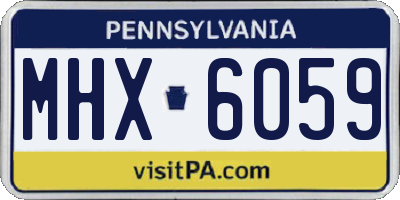 PA license plate MHX6059
