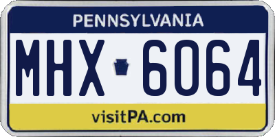 PA license plate MHX6064