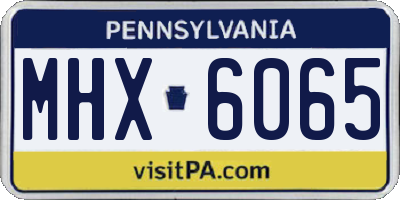 PA license plate MHX6065