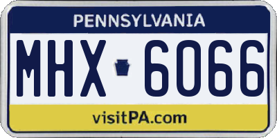 PA license plate MHX6066
