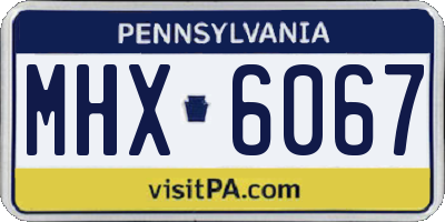 PA license plate MHX6067