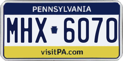 PA license plate MHX6070